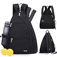 Sucipi Pickleball Bag for Women Pickleball Backpack Quilted Crossbody Sling Bag Tennis Bag Backpack Pickle Ball Paddle Bag