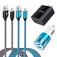 30W Fast Car Charger Type C Cable QC3.0 Wall Plug Fast Charging for Samsung Galaxy A25 A15 A53 A03S A14 A13 S23 S22 Ultra S21 S10 S9 S10 S8 Plus A20 A50 A11 A71 A32 A12, Moto One 5G UW ace/razr/Edge+