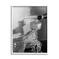 Stupell Industries Classy Champagne Pour Splash Framed Giclee Art by lulusimonSTUDIO