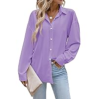 Button Down Shirts for Women Long Sleeve Collared Blouse Business Casual Tops
