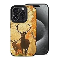 Autumn Camo Milu Deer Slim Phone Case Compatible with iPhone 15 Pro Microfiber Shockproof Protective Phone Case Cover