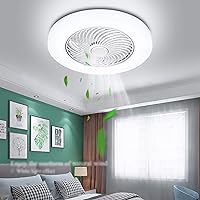 ENXING Ceiling Fan with Lighting Modern Ceiling Light LED Dimmable Ceiling Light Fan Ceiling Light Remote Control Ultra Quiet Can Timing Creative Living Room Bedroom Lamp Diameter 52 Height 18 cm