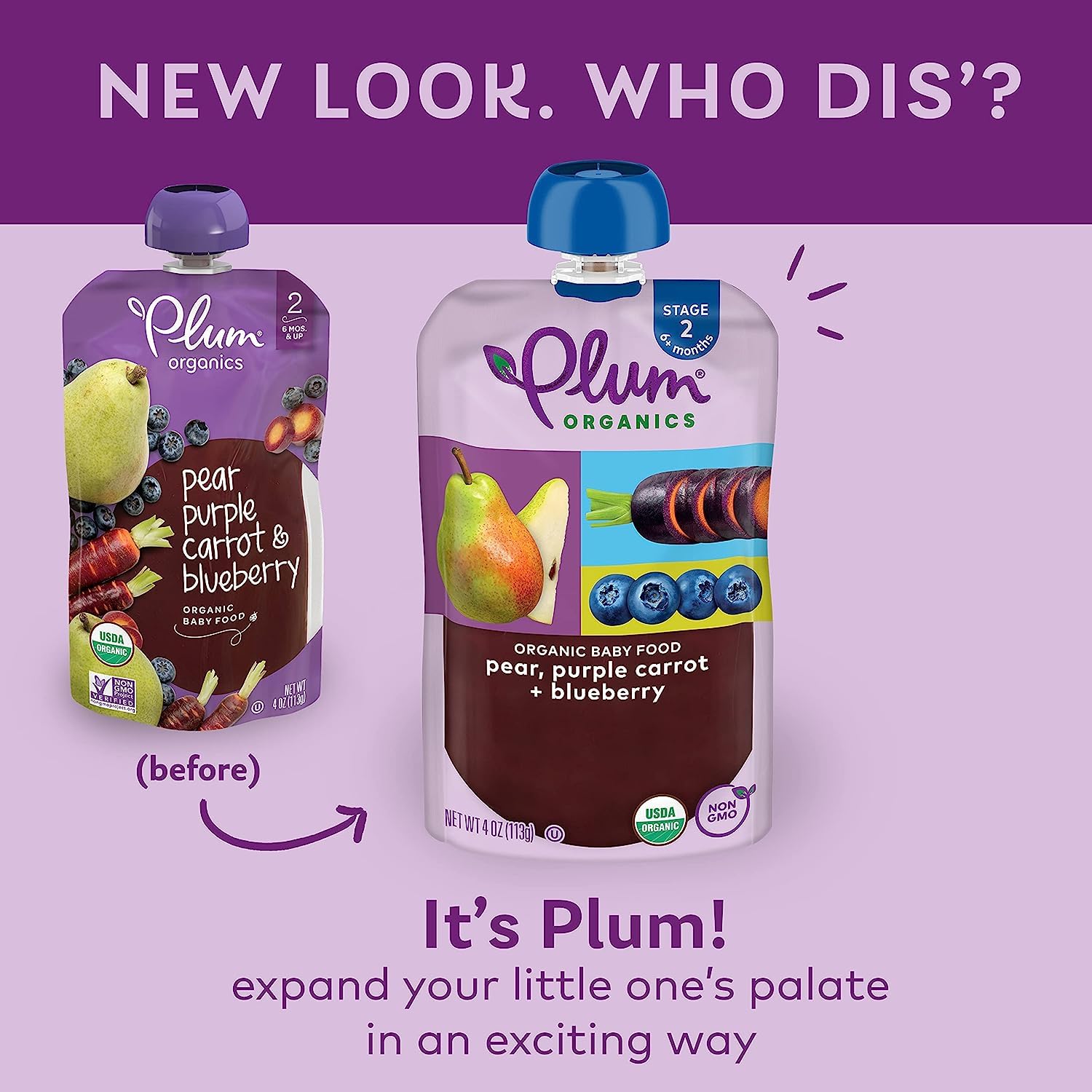 Plum Organics | Stage 2 | Organic Baby Food Meals [6+ Months] | Fruit & Veggie Variety Pack | 3.5 Ounce Pouch (Pack Of 18)