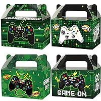 12 Pack Video Game Party Boxes Game On Party Favor Candy Treat Boxes Bags Gaming Birthday Goodies Valentine's Day Gift Boxes for Kids Birthday Baby Shower Party Decorations Supplies 6 x 3 x 3.5 Inches