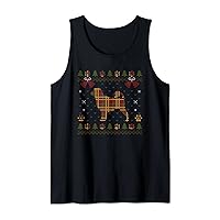 Portuguese Water Dog Red Plaid Dogs Ugly Christmas Sweater Tank Top