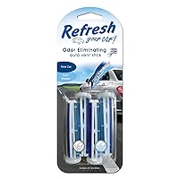 Refresh Your Car Car Air Freshener, Odor Eliminator, Set of 4 Auto Dual Scent Vent Sticks, New Car and Cool Breeze Scent, Refresh Your Car