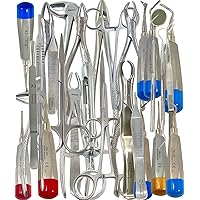 New Professional Premium German Stainless-32 Pcs Oral Dental Extraction Extracting Forceps, Dental Elevators, Forceps -All in One