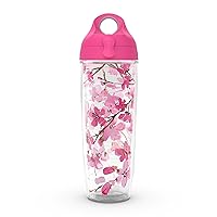 Japanese Cherry Blossom 24 oz Water Bottle with lid