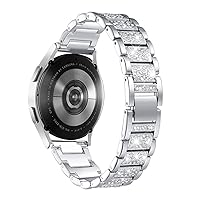 Bling Women Band Compatible with Samsung Galaxy Watch 6 5 4 40mm 44mm/Watch 3 41mm/Samsung Active 2 40mm 44mm/Watch4 Classic/Galaxy Watch 5 pro/Metal Dressy Wristbands