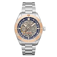 Spinnaker Mens 40mm Croft Mid Size Automatic Limited Edition Watch with Skeleton Dial and Stainless Steel Bracelet SP-5095