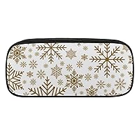 Snowflakes Pencil Case PU Leather Pen Case Pen Pouch Pencil Pouch Pencil Bag Pen Bag Cosmetic Case for Men Women