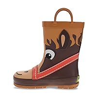 Western Chief Boys Waterproof Printed Rain Boot - Kid Friendly, Easy Pull on Handles, Traction Outsole - Perfect Outdoor Boots for Kids