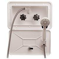 RV Outdoor Shower Exterior Shower Box Kit for RV, Camper, Van, Travel Trailer, Motorhome and Boat, White