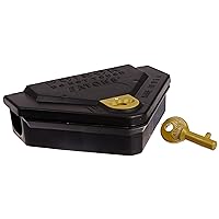 JT Eaton 907 Gold Key Mouse Depot Plastic Heavy Duty Tamper Resistant Mini Bait Station with Solid Lid, 3-11/16