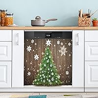 Christmas Tree Snowflake Green Dishwasher Magnet Cover Dishwasher Covers for The Front Magnetic Dishwasher Cover Panel Magnetic Refrigerator Cover for Farmhouse Home Decor Kitchen - 23 X 26 in