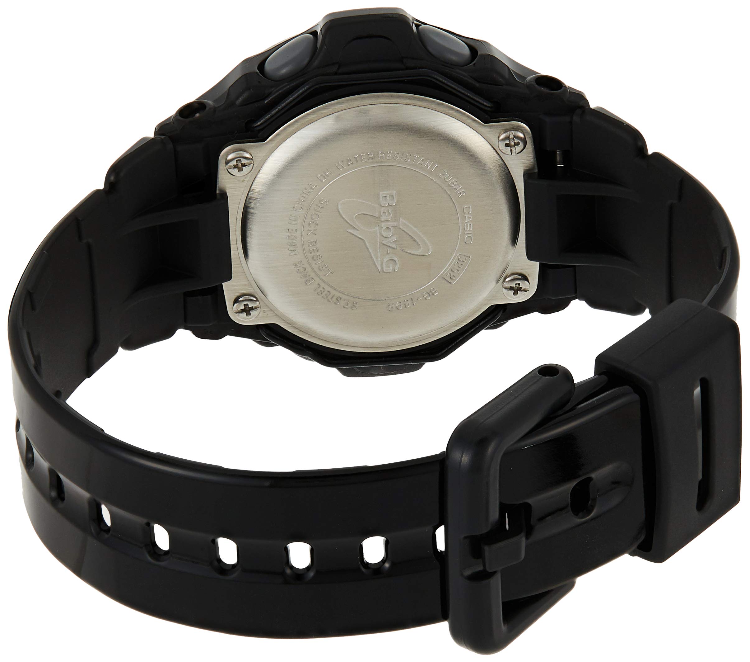 Casio BG169R-1 Damenuhr, Armband aus Kunstharz, Streifen