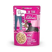 Weruva Dogs in The Kitchen, Fowl Ball with Chicken Breast & Turkey Au Jus Dog Food, 2.8oz Pouch (Pack of 12)