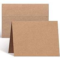 Blank Cards and Envelopes 100 Pack, Ohuhu 4 x 6 Heavyweight Kraft Paper Folded Cardstock and A6 Envelopes for DIY Greeting Cards, Wedding, Birthday, Invitations, Thank You Cards & All Occasions