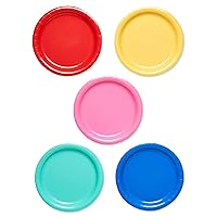 American Greetings Rainbow Party Supplies for Birthdays, Mother's Day, Father's Day, Graduation and All Occasions, Multicolor Paper Dinner Plates (50-Count)