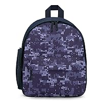 Blue Camouflage Camo Mini Travel Backpack Casual Lightweight Hiking Shoulders Bags with Side Pockets