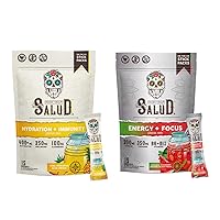 Salud 2-Pack | 2-in-1 Hydration + Immunity (Pineapple) & Energy + Focus (Strawberry Watermelon) – 15 Servings Each, Agua Fresca Drink Mix, Non-GMO, Gluten Free, Vegan, Low Calorie, 1g of Sugar