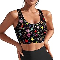 Sports Bras for Women with Removable Pads Yoga Crop Tank Tops Fitness Exercise Workout Running Top