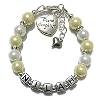 Granddaughter Bracelet-Granddaughter Charm Bracelet-Beaded Bracelet for Girls-Granddaughter Gift