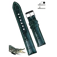 Handmade Alligator Leather Watch Band Men Quick Release Premium Crocodile Strap Stingray Ostrich Replacement Silver Buckles 18mm 19mm 20mm 21mm 22mm 24mm
