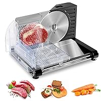 OSTBA APPLIANCE OSTBA Foldable Meat Slicer, Electric Deli Food Slicer with Food Tray, 0-18mm Adjustable Thickness Meat Slicer, Portable Collapsible Food Slicer with Stainless Steel Blades, Black