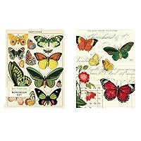 Cavallini 4 by 5-1/2-Inch Notebook Set, Butterflies, 96 Pages