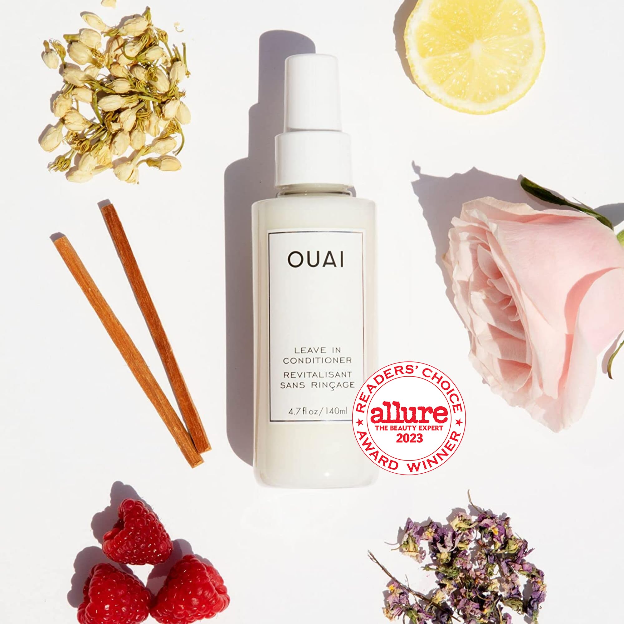 OUAI Leave-In Conditioner - Multitasking Mist that Protects Against Heat, Primes Hair for Style, Smooths Flyaways, Adds Shine & Detangles - Free of Parabens, Sulfates & Phthalates - 4.7 fl oz