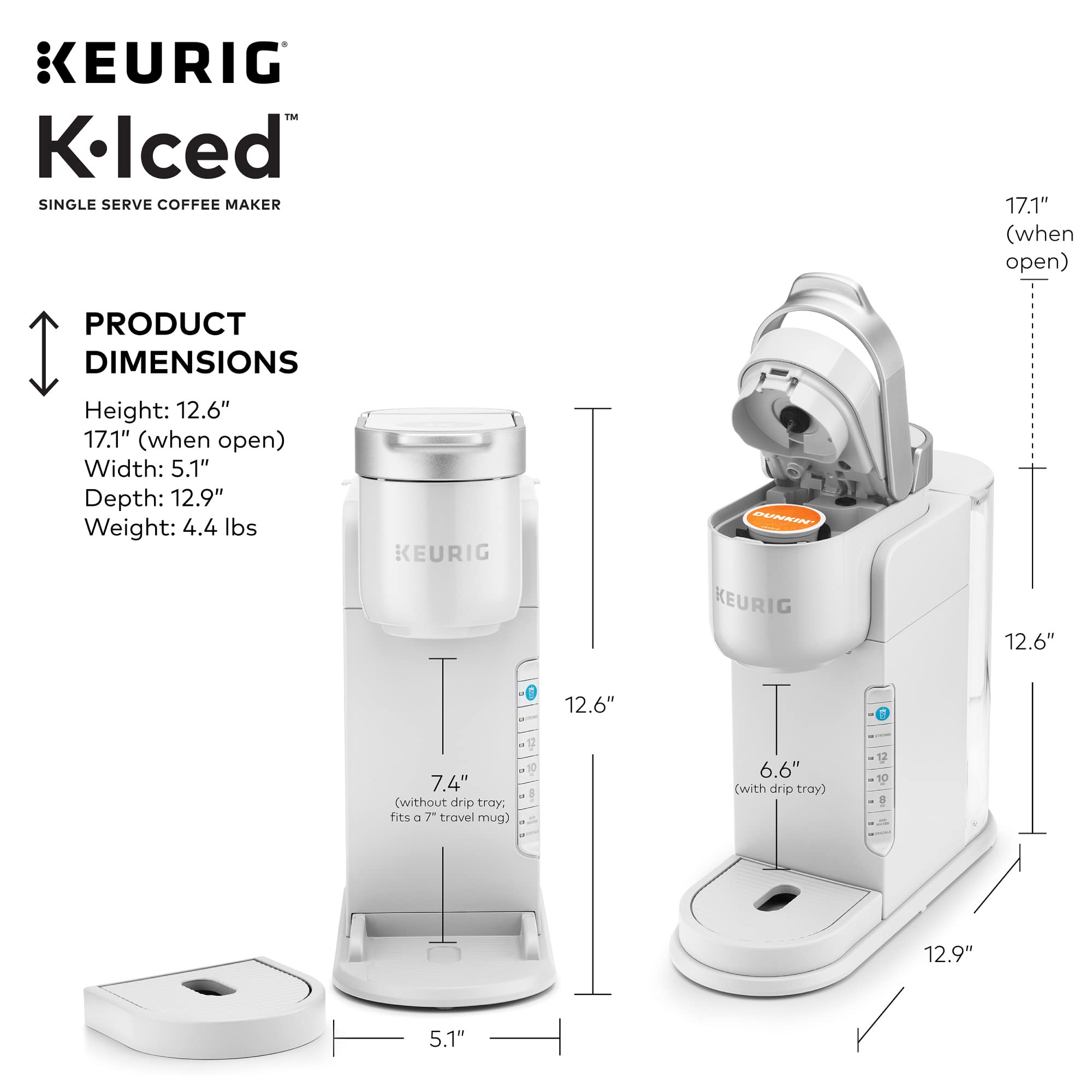 Keurig K-Iced Single Serve Coffee Maker, White