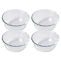 Pyrex CP-1552 Bakeware Clear, 10.1 fl oz (300 ml), Custard Cups, Set of 4