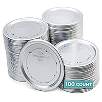 Saffron & Sage Canning Lids Wide Mouth - 100 Count Quality Universal Lids for Ball and Kerr Mason Jars - Good Sealing Performance for a Tight Seal, Food Grade, Rust Proof, and Thick to Prevent Warping