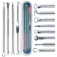 Blackhead Remover Pimple Comedone Extractor Tool Best Acne Removal Kit - Treatment for Blemish, Whitehead Popping, Zit Removing for Nose Face Skin with Case (Sliver, 4 Piece Set)