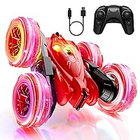 Remote Control Car, Rechargeable Fast Direct Charging RC Cars with Colorful Light, Double Sided 360° Flips RC Stunt Car 2.4Ghz 4WD All Terrain RC Race Car Toy Xmas Gift for Boys and Girls Aged 3-12