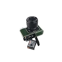 Handmade Genuine Real Leather Half Camera Case Bag Cover for FUJIFILM X-E4 XE4 Green Color
