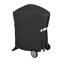 Grisun 7113 Grill Cover for Weber Q100/Q1000/Q200/Q2000 Grills with Portable Cart, Anti-Fade Waterproof Grill Cover for Weber Q2400/Q2200/Q1200/Q220/Q120 Grills, Full Length, Black