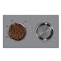 Premium Silicone Dog Food Mat,Dog Bowl mat, Pet Food pad- Anti-Slip Pet Food Mat for Dogs and Cats - Waterproof and Easy to Clean Gray -24 * 16IN