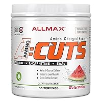 AMINOCUTS (ACUTS), Amino-Charged Energy Drink with Taurine, L-Carnitine, Green Coffee Bean Extract, Watermelon, 30 Servings