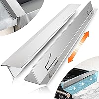 2PCS Kitchen Stove Counter Gap Covers, Stainless Steel Gap Cover, Cooktop Trim Kit, Stove Gap Guards, Oven Gap Filler, Heat Resistant & Effectively Protect Stove Gap Filler(13.8