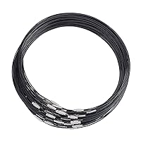 UNICRAFTALE 80pcs 17.5inch Black Wire Necklace Stainless Steel Wire Necklace Choker Necklace with Brass Screw Clasp Wire Necklace Chains Wire Necklace Cord DIY Jewelry Making,14.5mm Diamater