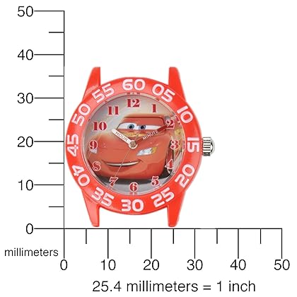 Disney Cars Kids' Plastic Time Teacher Analog Quartz Nylon Strap Watch