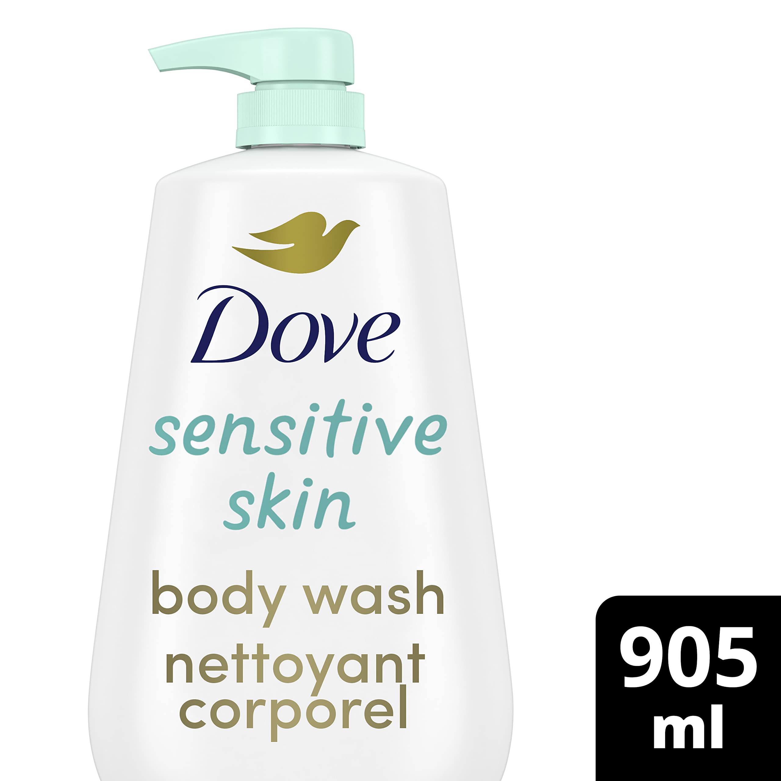 Dove, Body Wash for Softer and Smoother Effectively Washes Away Bacteria While Nourishing Your, Sensitive Skin, 34 Fl Oz (Pack of 3)