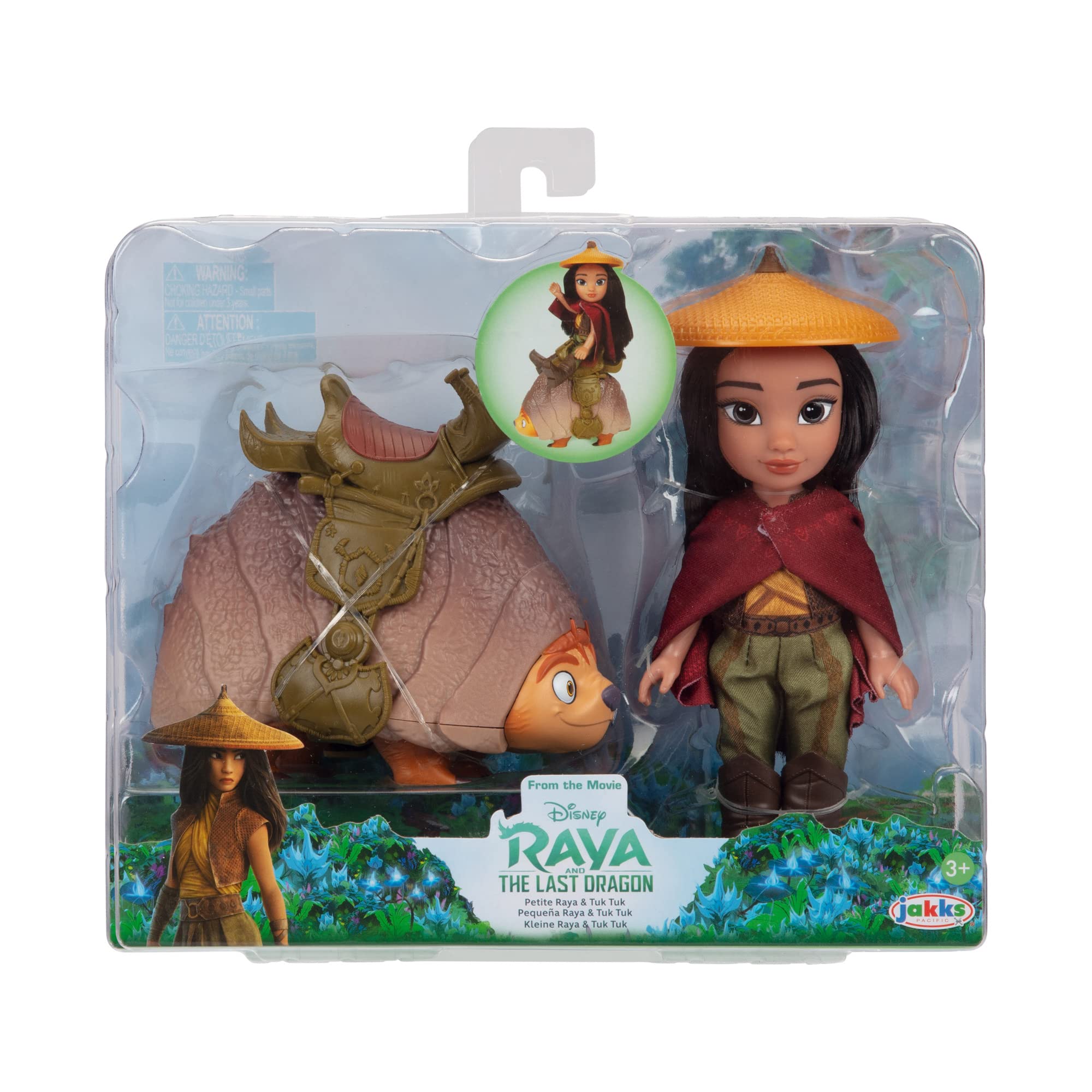 Disney Raya and The Last Dragon Petite Raya Doll & Tuk Tuk Toy Figure - Raya is 6 Inches Tall!