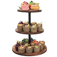 Cupcake Stand, Othran 3 Tier Wood Cake Stand Cupcake Tower Wooden Cupcake Stand 3 Tier Serving Tray for Farmhouse Wedding, Birthday, Tea Parties, Baby Showers, Kitchen Decor