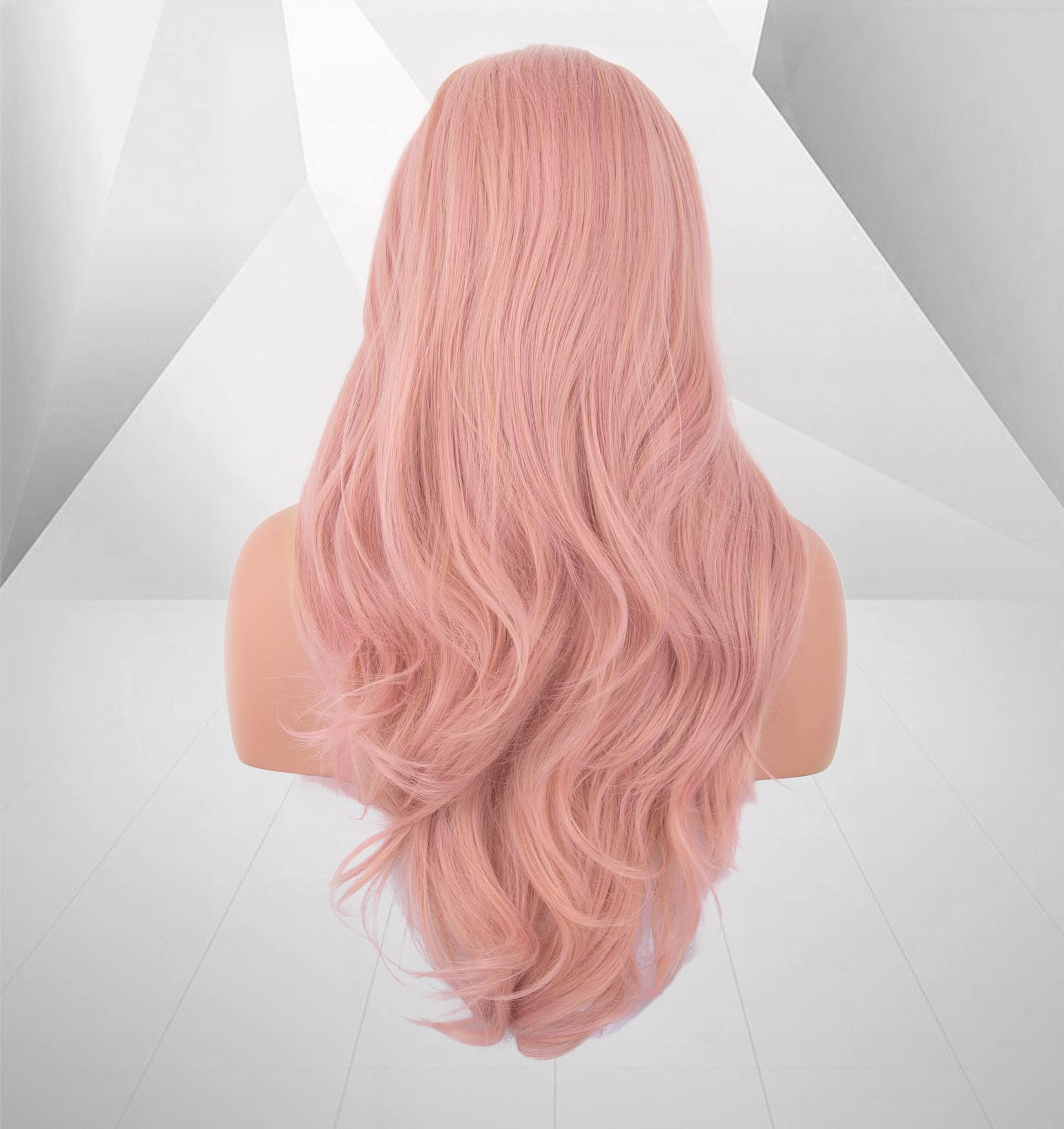 Mua Zenith Classic Pink Lace Front Wigs for Party Fashion Cute Baby Pink  Long Wavy Hair Synthetic Beautiful Wig for Women Mixed Color Pastel Pink Wig  Light Purple & Orange Fiber 24