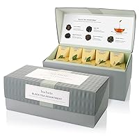 Presentation Box Tea Sampler Gift Set, 20 Assorted Variety Handcrafted Pyramid Tea Infuser Bags (Black Tea)