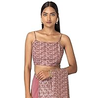 Indya Women's Pink Top Foil Striped Strappy