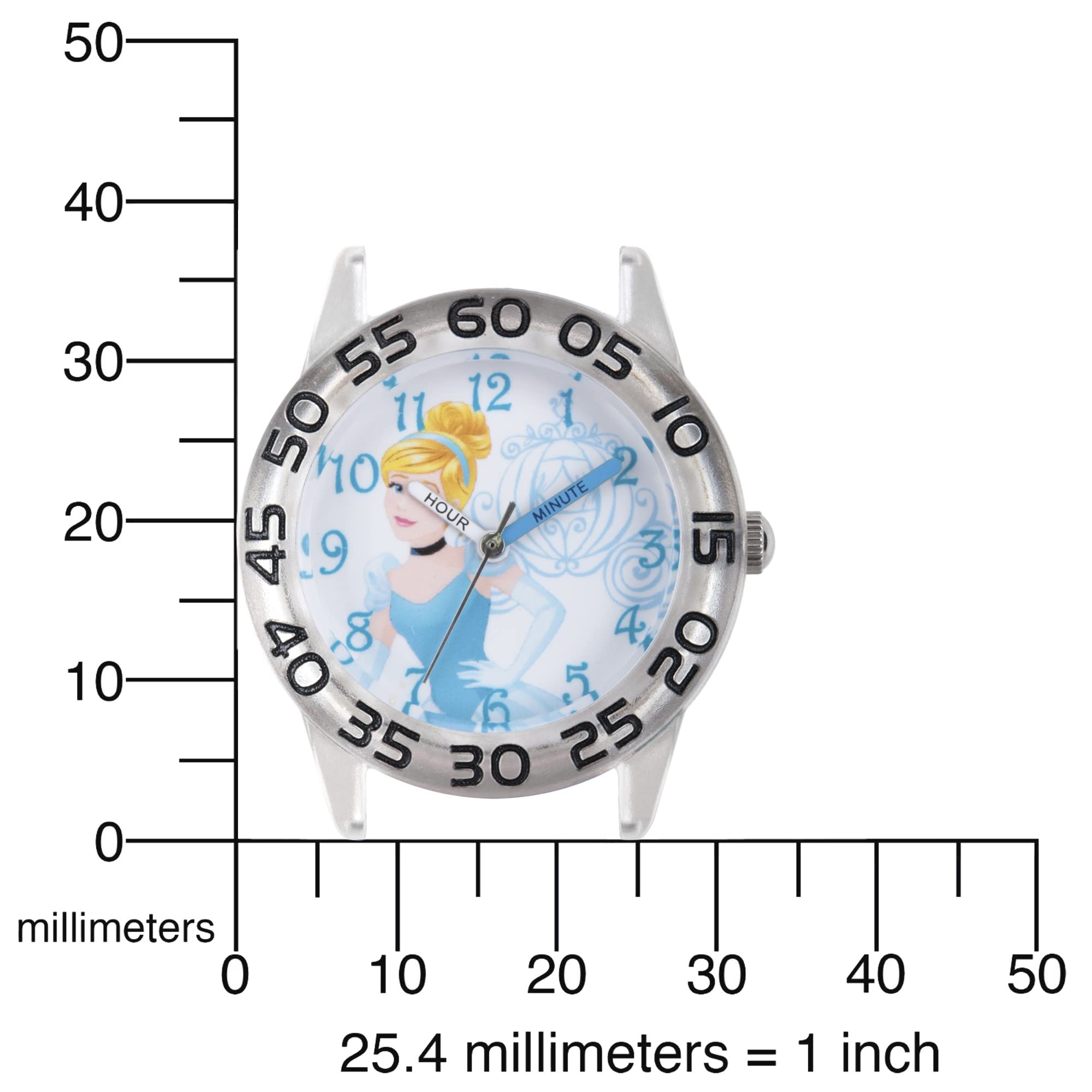 Disney Princess Kids' Plastic Time Teacher Analog Quartz Nylon Strap Watch